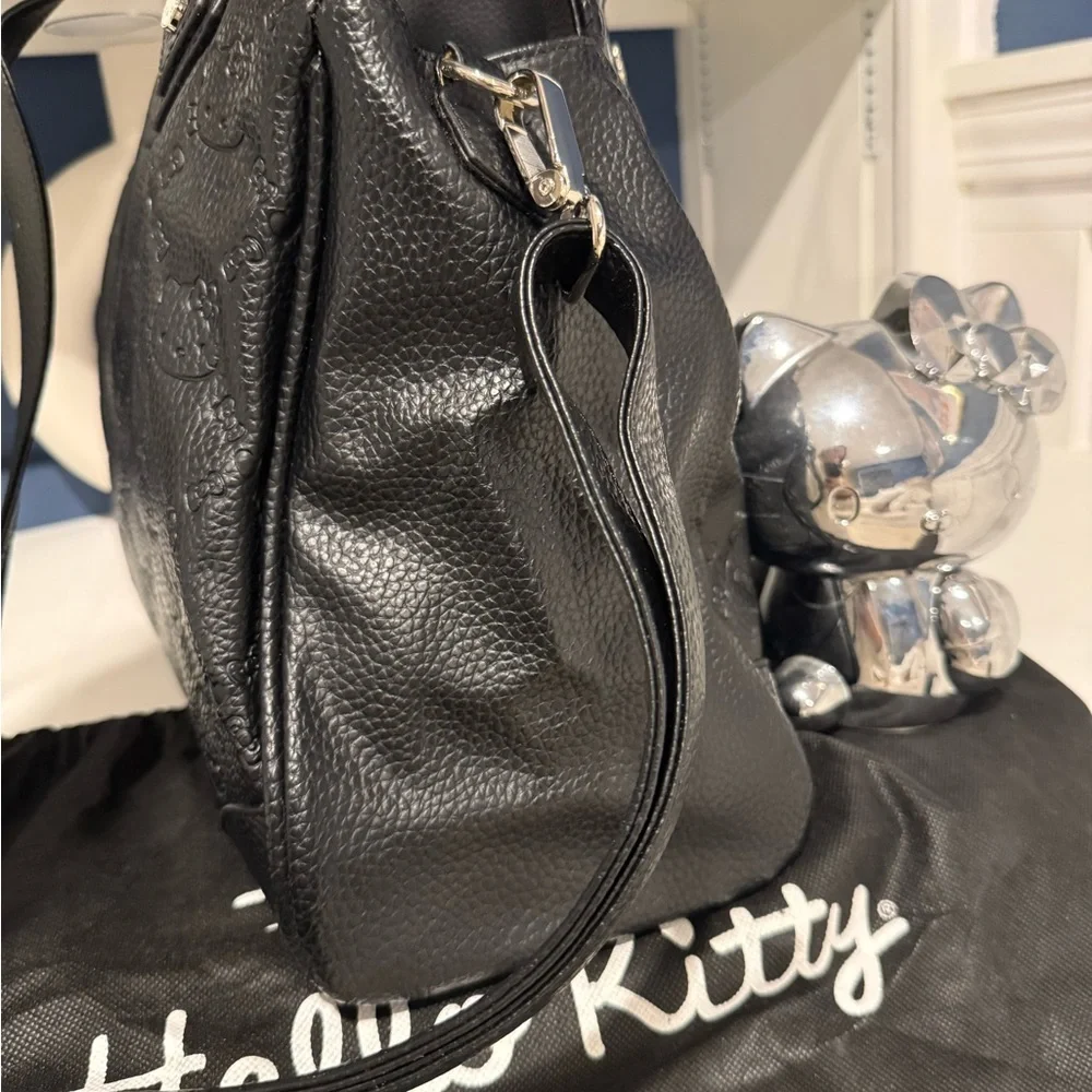 Vintage Hello Kitty Black Embossed Leather Tote - Picture 9 of 13